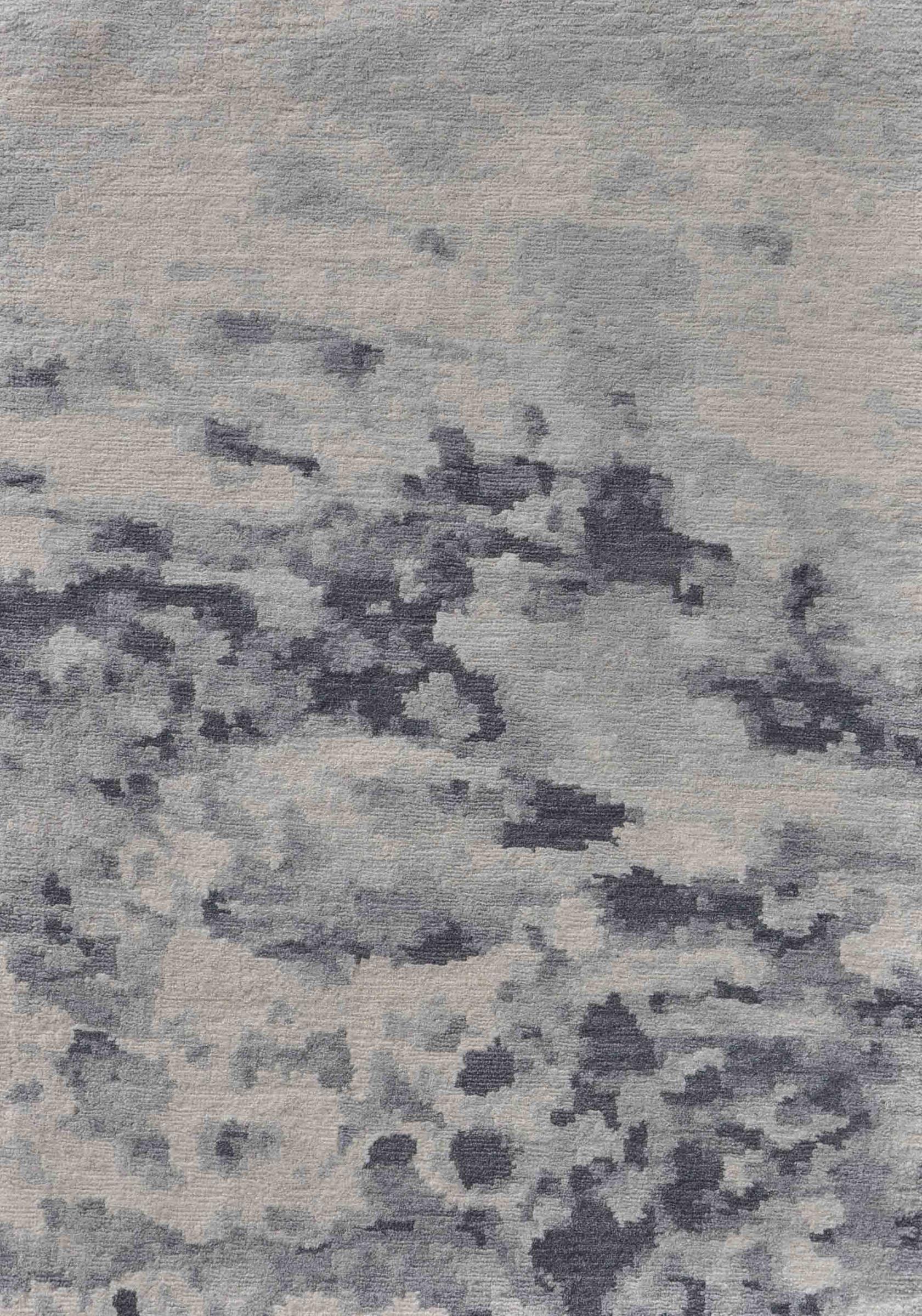 Américain « West Berlin - Cream & Gray » /  10' x 14' / Tapis de laine noué à la main en vente