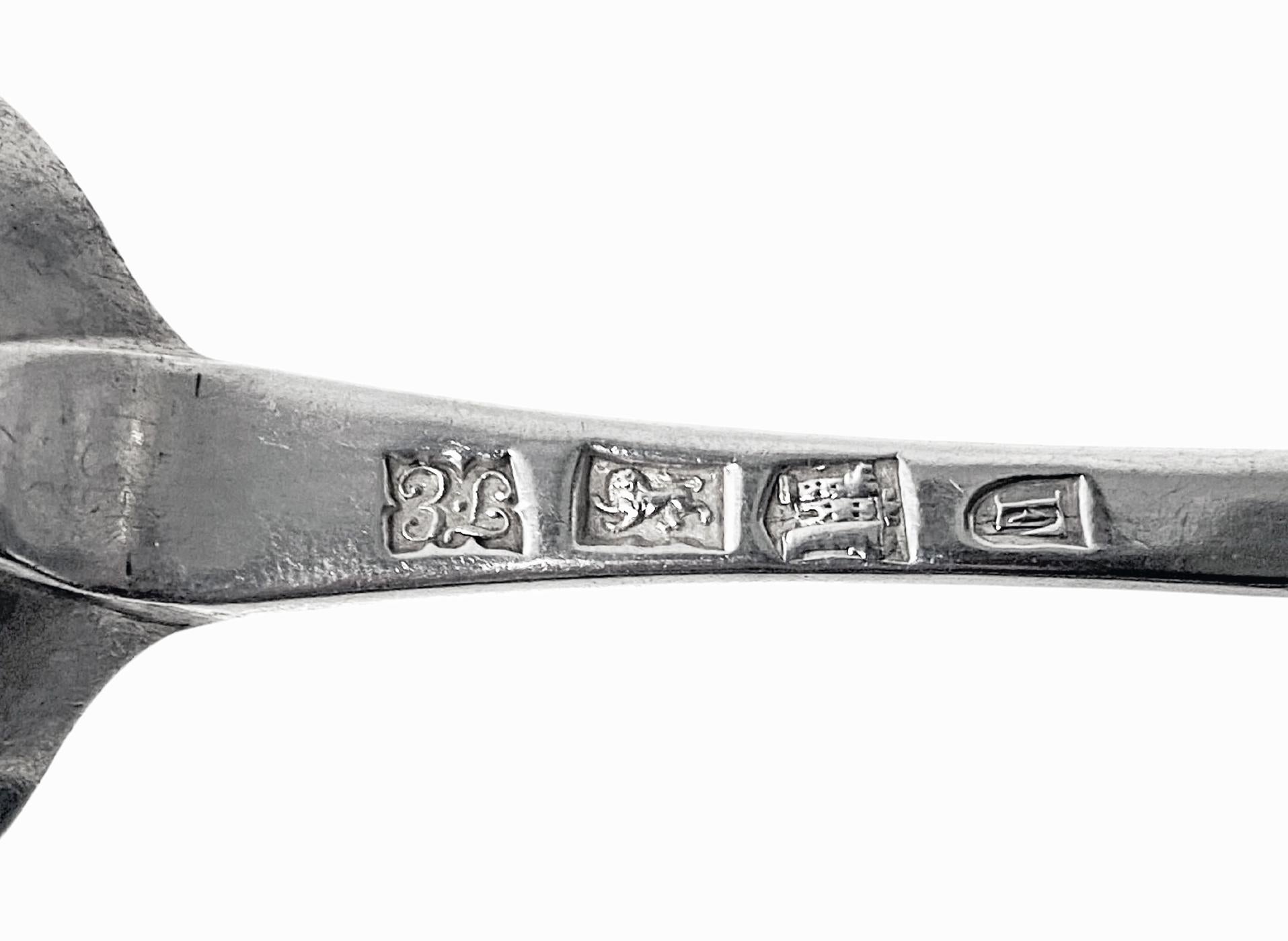 Fin du XVIIIe siècle Cuillère en argent George III de Thomas Eustace Exeter 1778, de style West Country. en vente