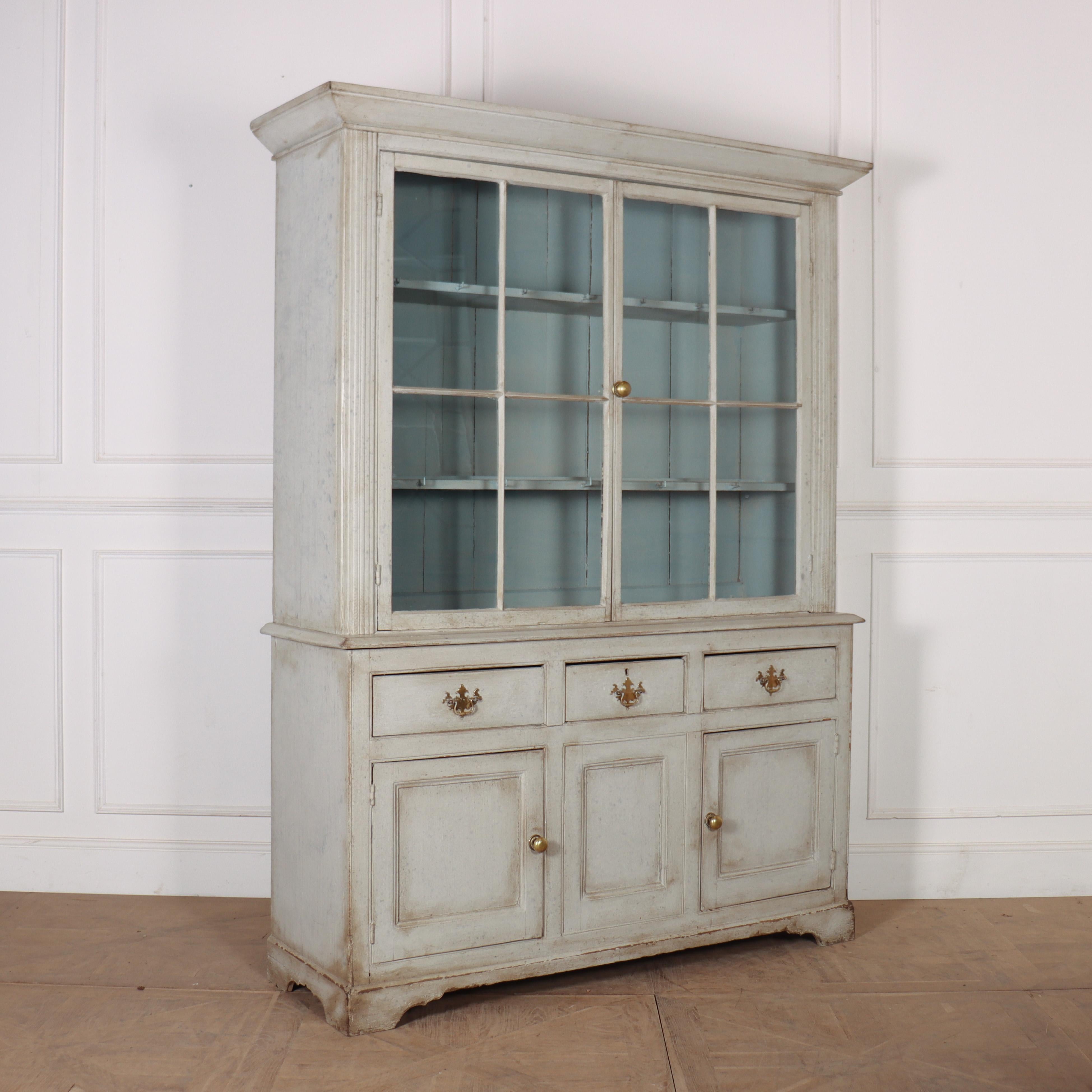 Pretty early 19th C West Country glazed and painted pine dresser. 1810.

Reference: 7956

Dimensions
64 inches (163 cms) Wide
19.5 inches (50 cms) Deep
84.5 inches (215 cms) High