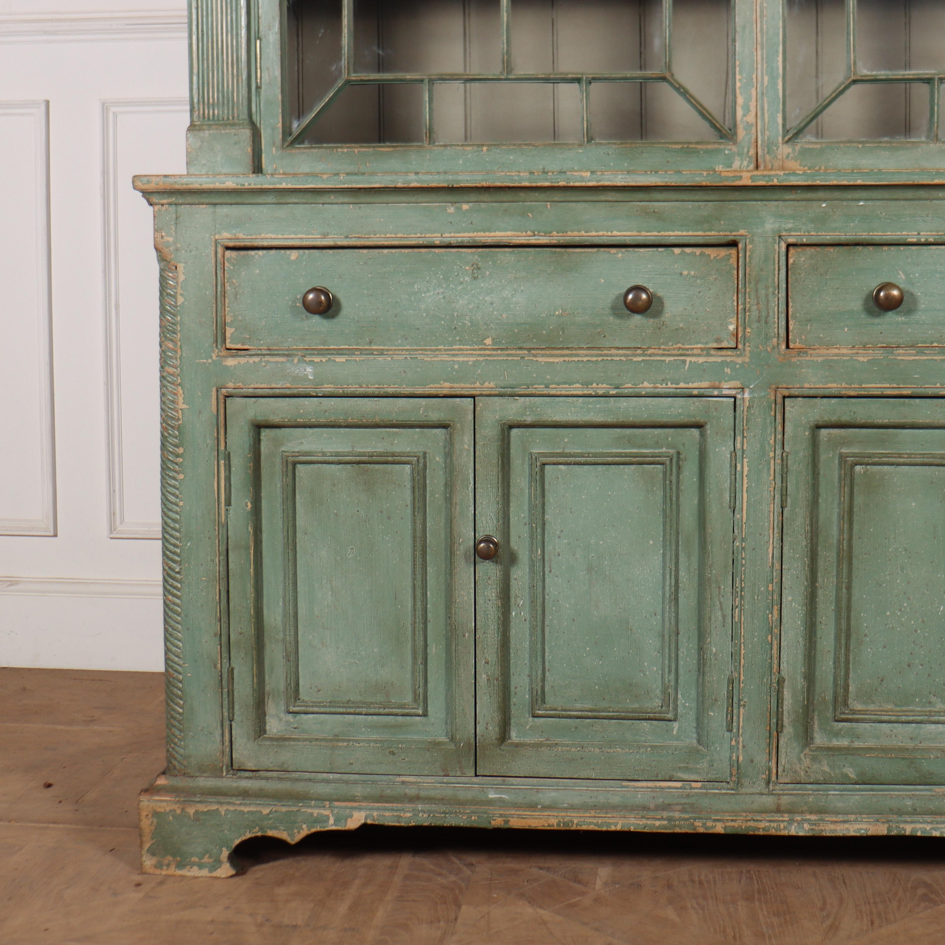 Pretty early 19th C West Country glazed and painted pine dresser. 1820.

Shelf in top section is 30cm.

Reference: 8121

Dimensions
63.5 inches (161 cms) Wide
20 inches (51 cms) Deep
80 inches (203 cms) High