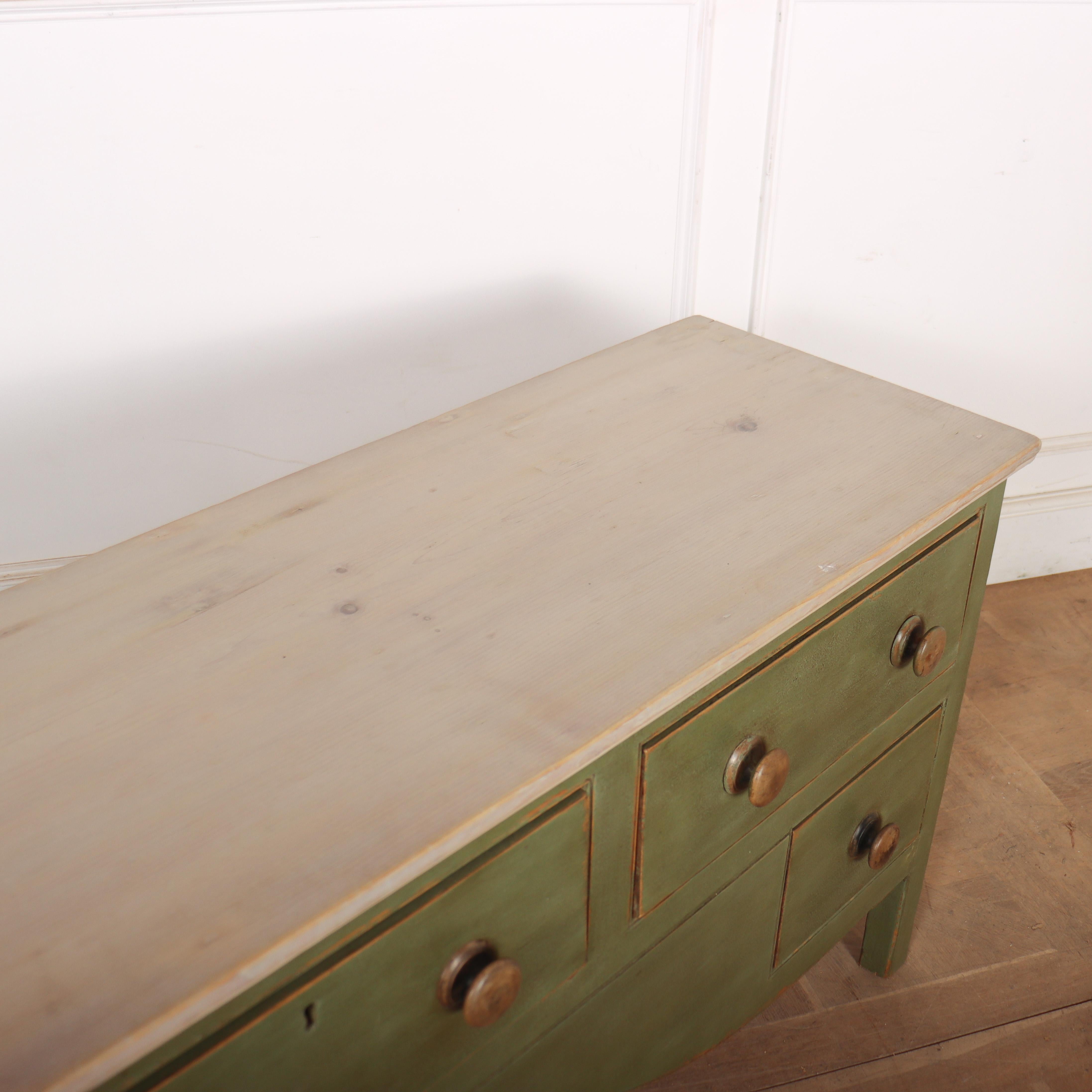 Pine West Country Painted Dresser Base For Sale