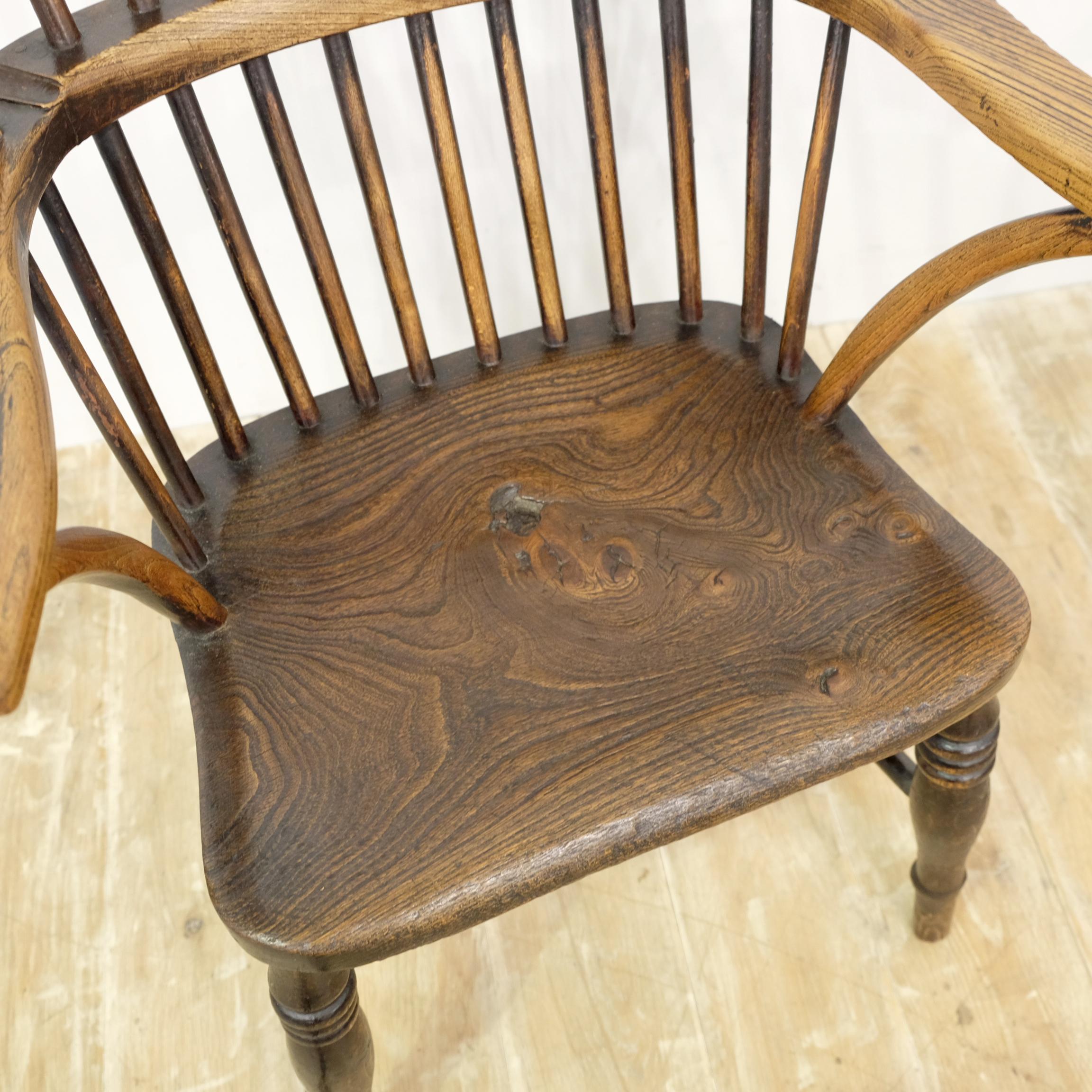 British West Country Windsor Armchair, English, Devonshire, Elm and Ash, 1830s Chair