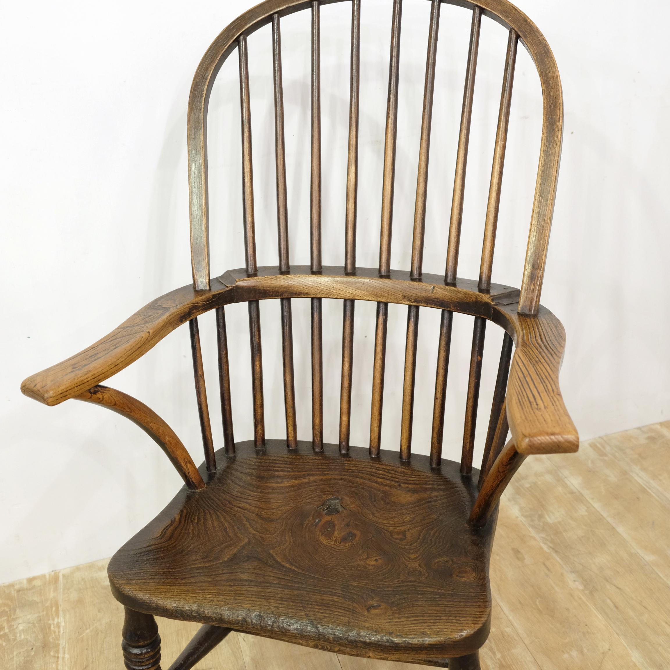 West Country Windsor Armchair, English, Devonshire, Elm and Ash, 1830s Chair In Good Condition In Totnes, GB