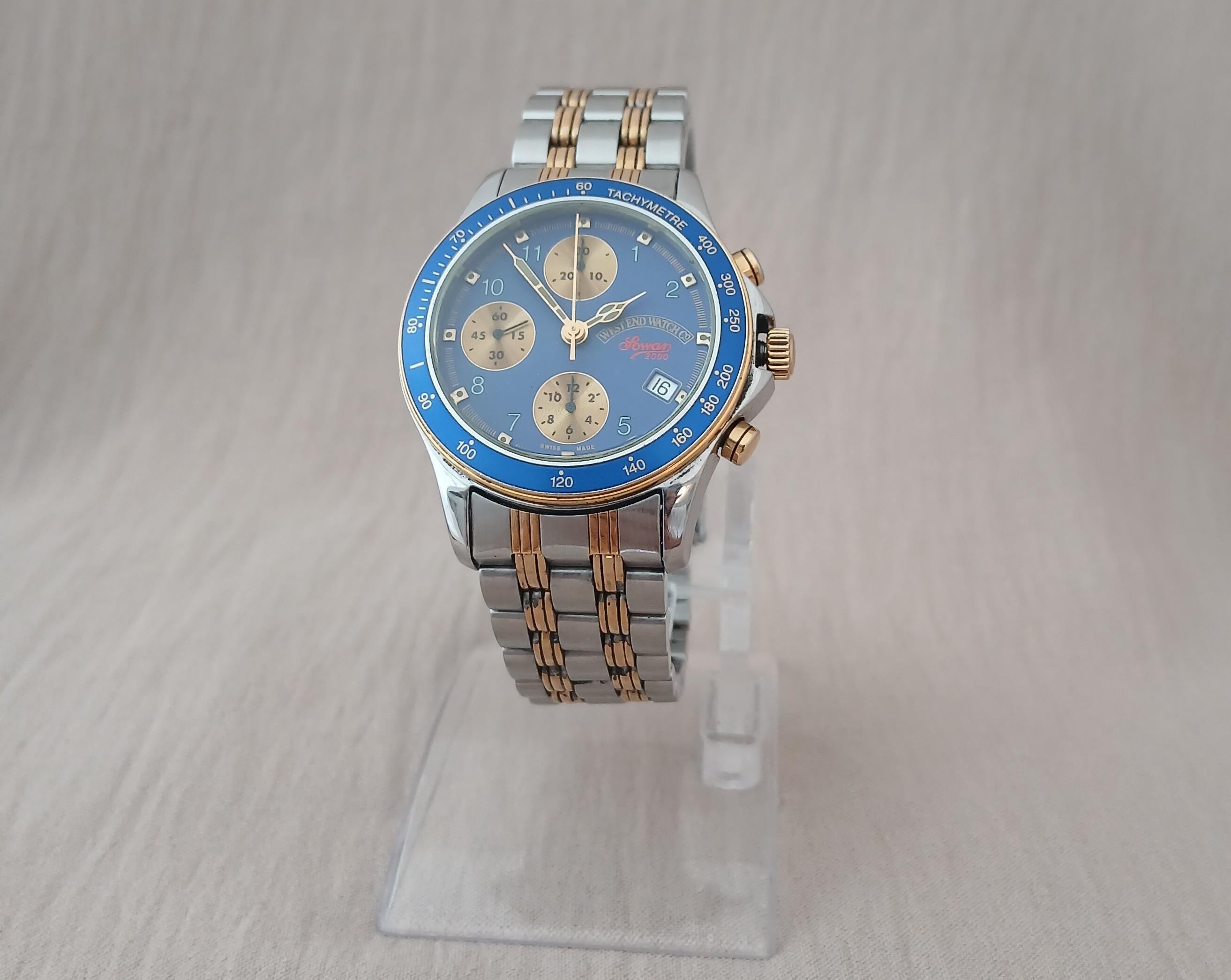 West End Watch Co Sowar 2000 Cronografo Automatico Valjoux 7750 Bicolore Uomo Wa in vendita 1