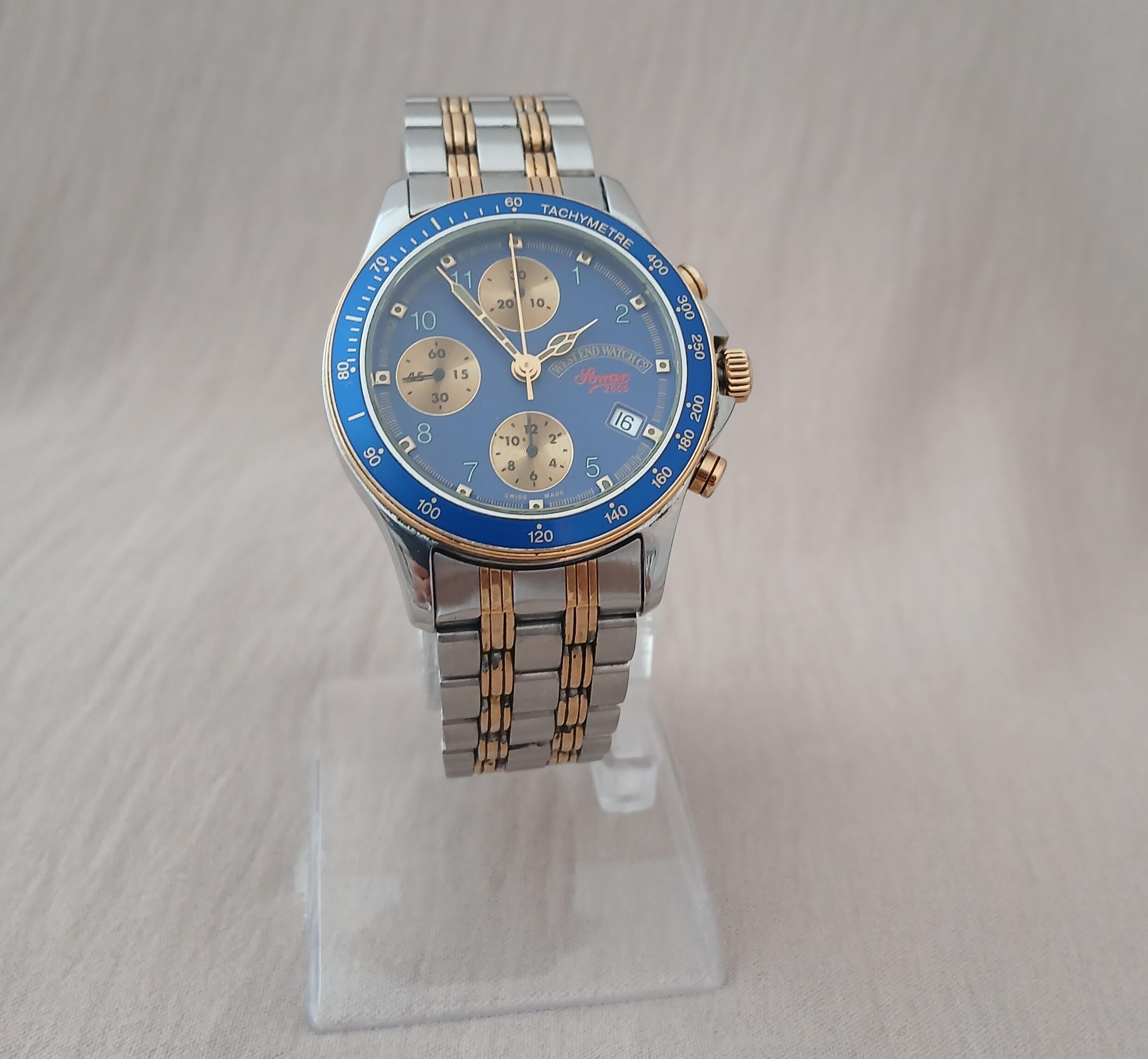 West End Watch Co Sowar 2000 Cronografo Automatico Valjoux 7750 Bicolore Uomo Wa in vendita 2