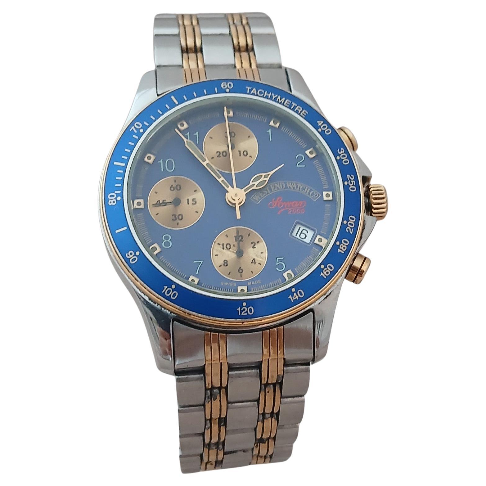 West End Watch Co Sowar 2000 Automatic Chronograph Valjoux 7750 Two Tone Mens Wa