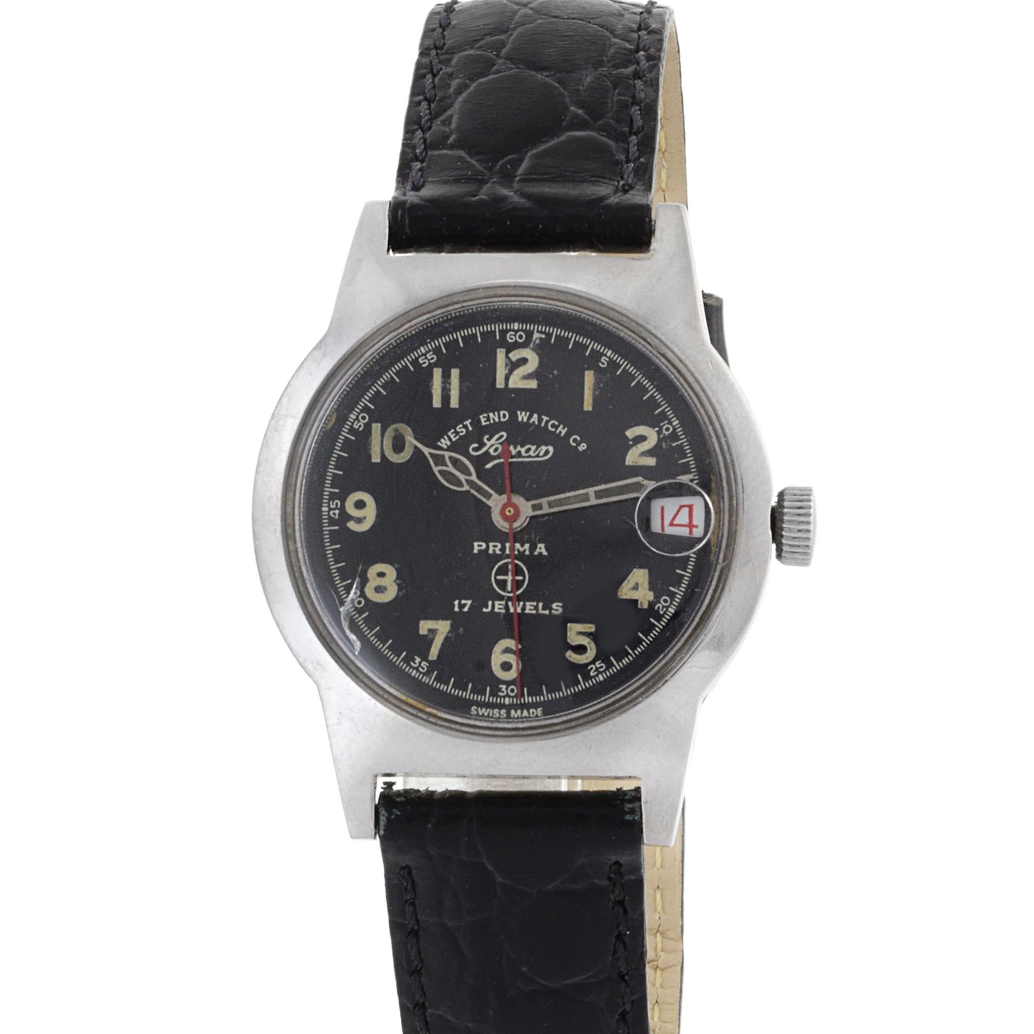 West End Watch Co. Sowar Military Watch Manual Wind with Date In Good Condition In New York, NY