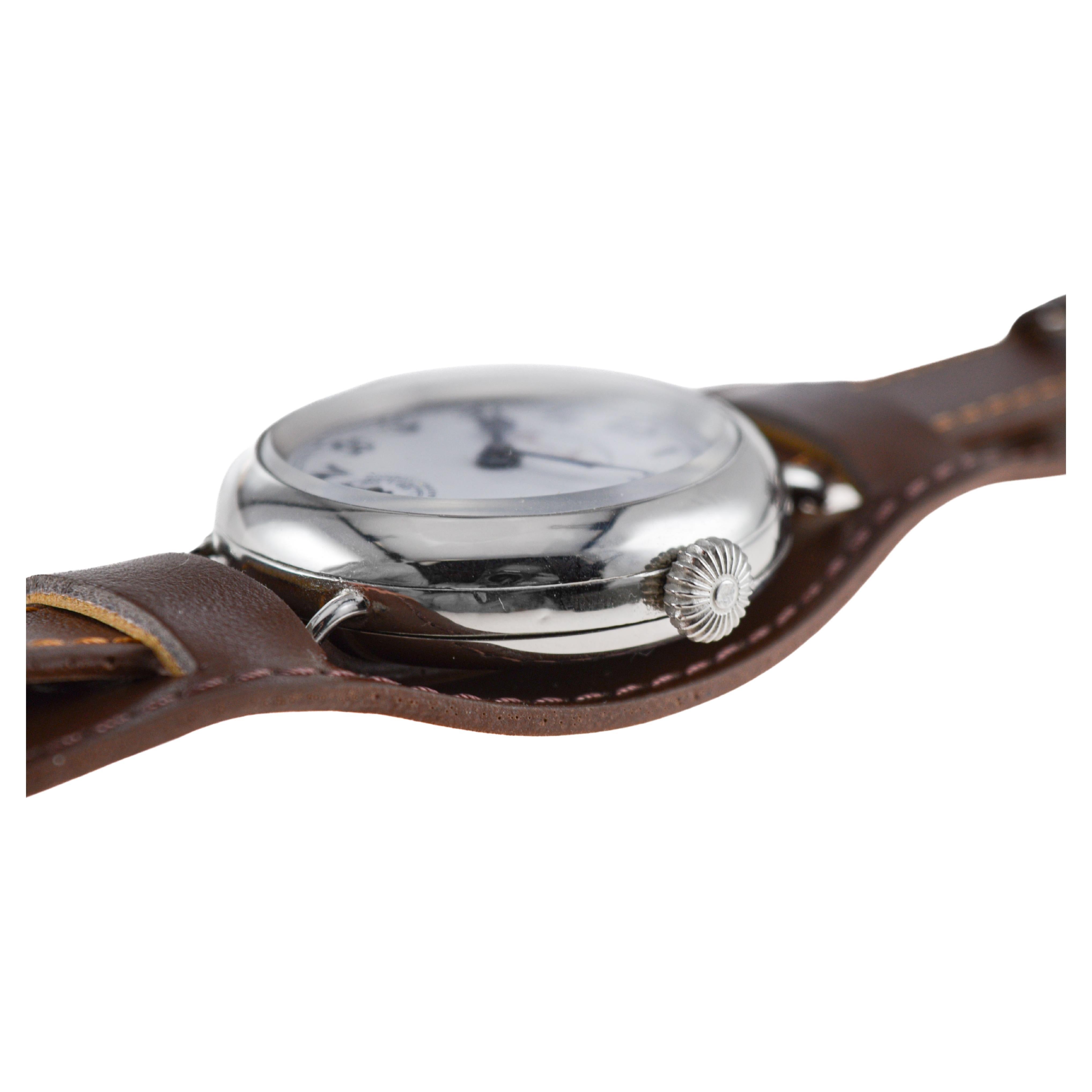 West End Watch Company Queen Anne Steel British Broad Arrow Pilots Watch 1915's in vendita 5