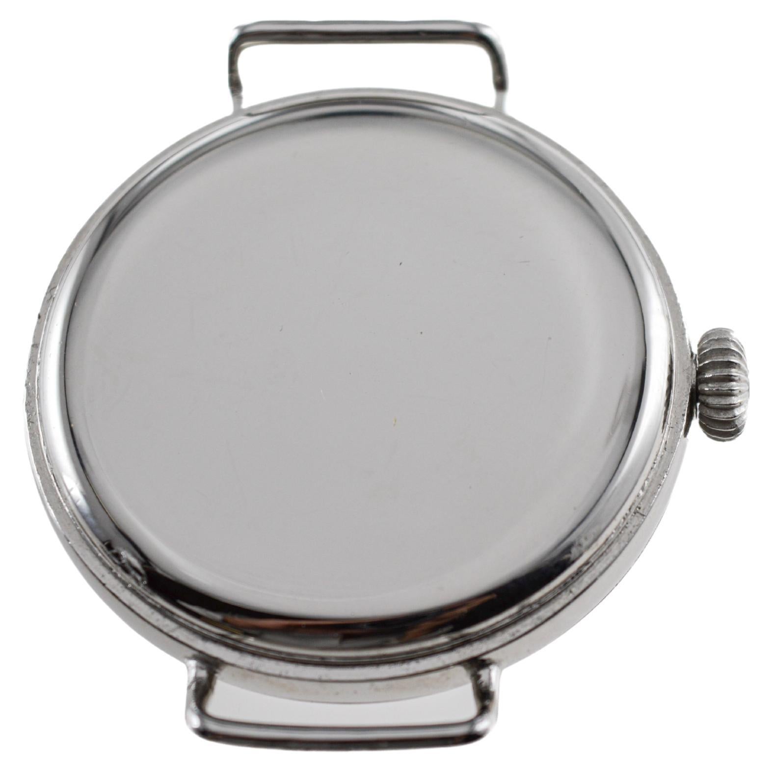 West End Watch Company Queen Anne Steel British Broad Arrow Pilots Watch 1915's in vendita 6