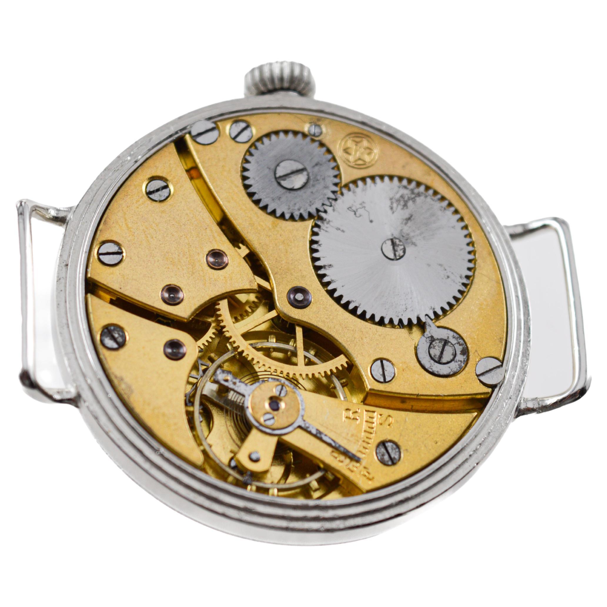 West End Watch Company Queen Anne Steel British Broad Arrow Pilots Watch 1915's in vendita 11