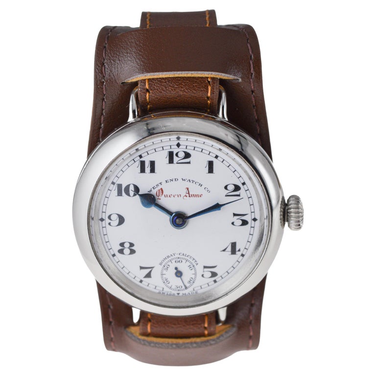 West End Watch Company Queen Anne Steel British Broad Arrow Pilots