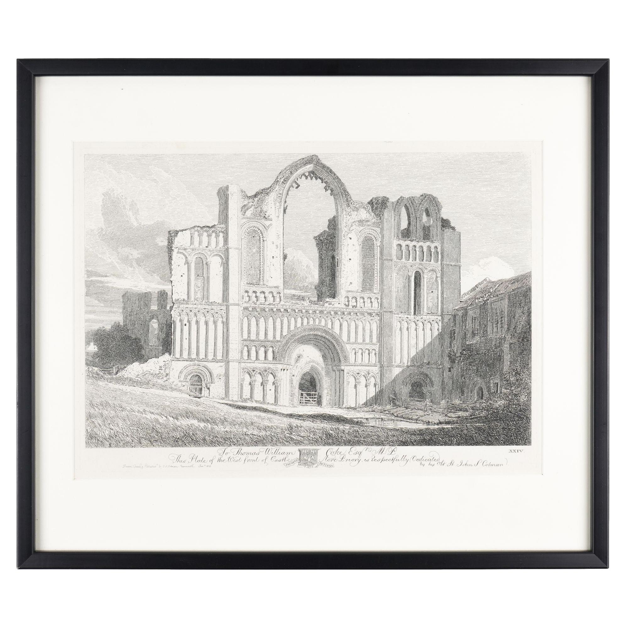 Westfassade von Castle Acre Priory von John Sell Cotman, 1813