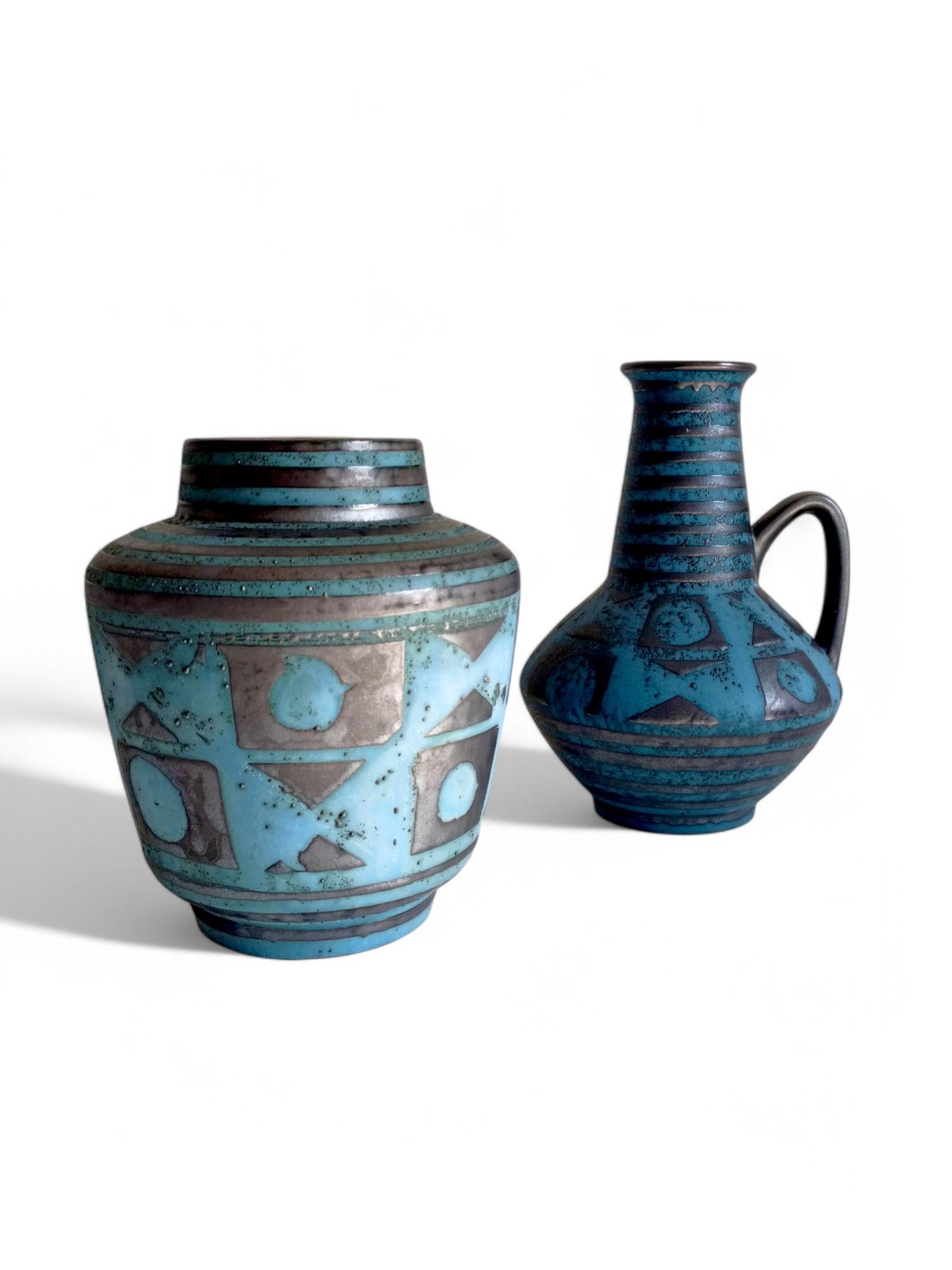 Glazed Mid-Century Ceramic Vases by Carstens Tonnieshöf, West German Art Pottery, 1960s For Sale