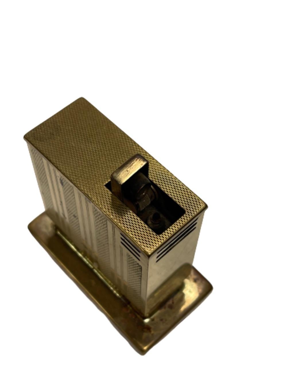 West German Augusta Semi-Auto Lift Brass Table Lighter, circa 1950 For Sale 1