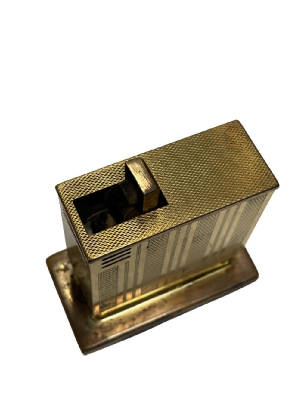 Mid-20th Century West German Augusta Semi-Auto Lift Brass Table Lighter, circa 1950 For Sale