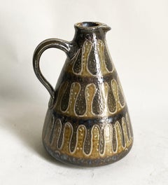 Westdeutsche Balzar-Koop Höhr Keramik Krug / Kanne, Tropfglasur-Steinzeug, 1960er Jahre