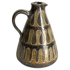 Westdeutsche Balzar-Koop Höhr Keramik Krug / Kanne, Tropfglasur-Steinzeug, 1960er Jahre