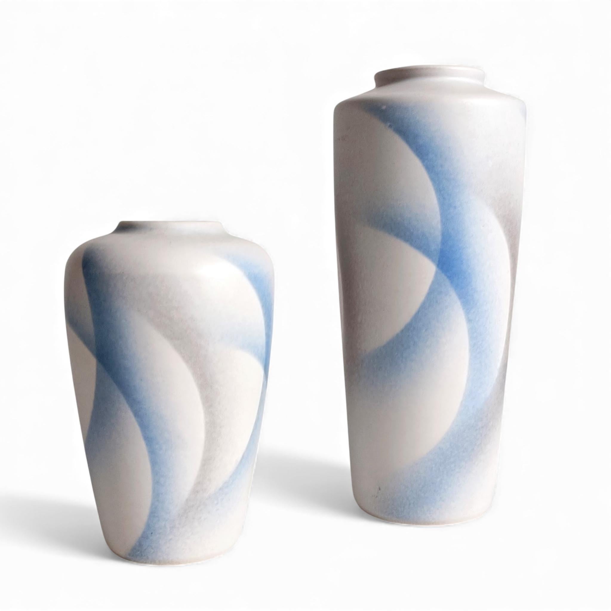 Glazed West German Bay Keramiek Art Pottery Vases, Post-Modern / Art Deco Revival, 1980 For Sale