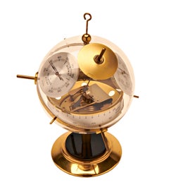 West German BGM Mid-Century Brass & Plexi Wall or Desk Sputnik Weather Station