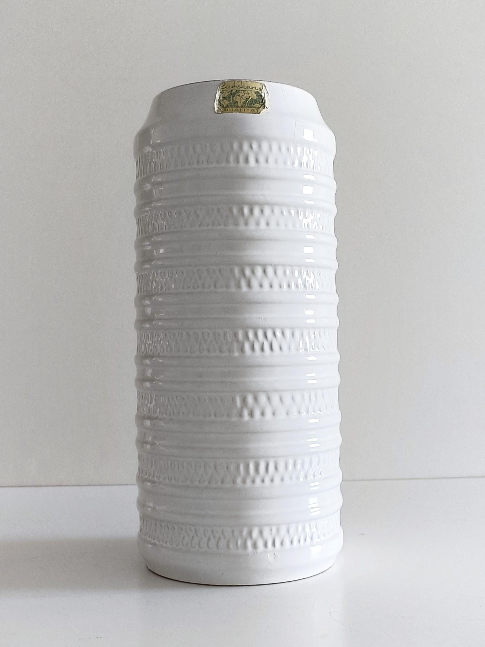 West German Carstens Tonnieshof White Glaze Ceramic Vintage Vase, 1960s 4