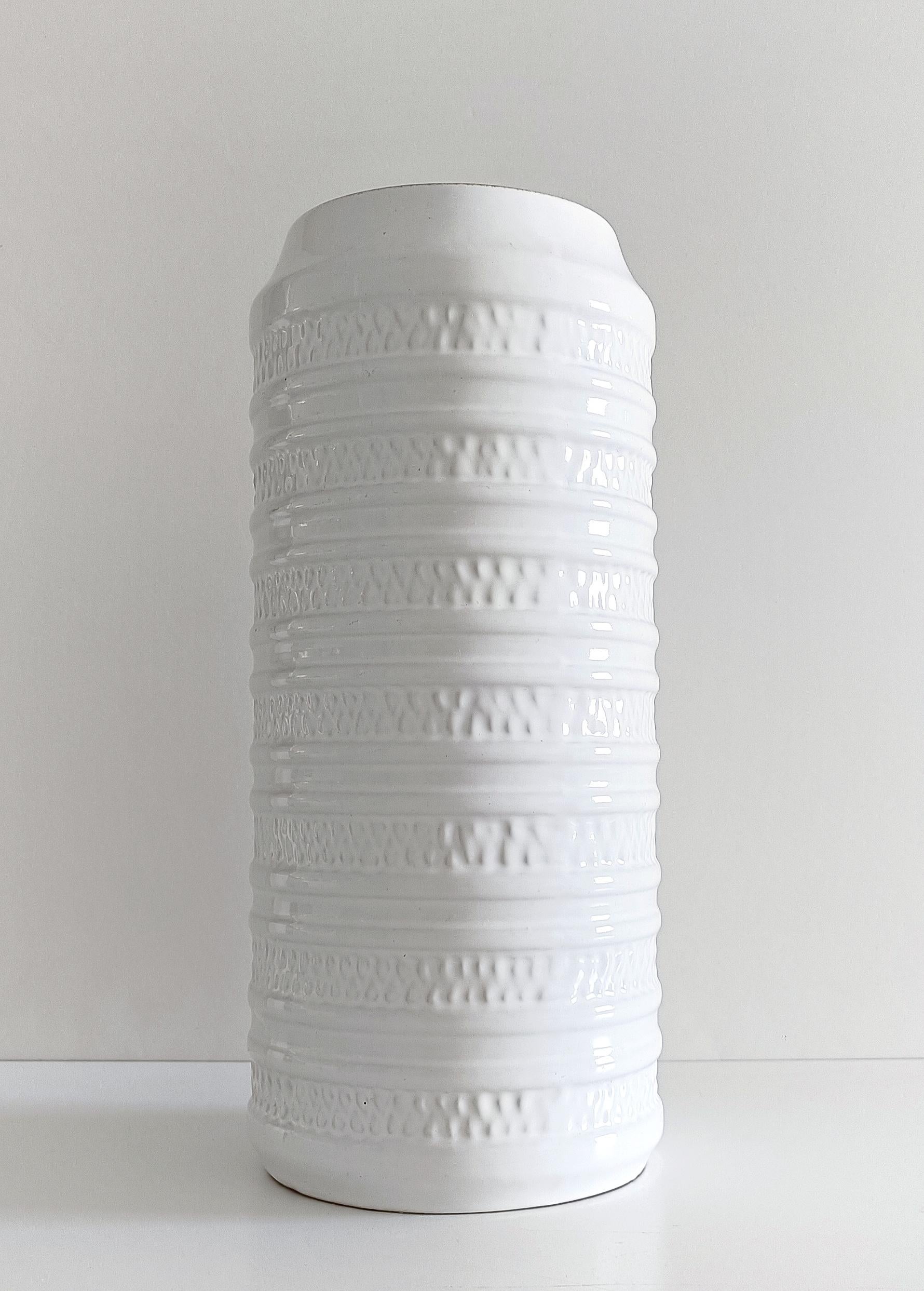 Mid-20th Century West German Carstens Tonnieshof White Glaze Ceramic Vintage Vase, 1960s