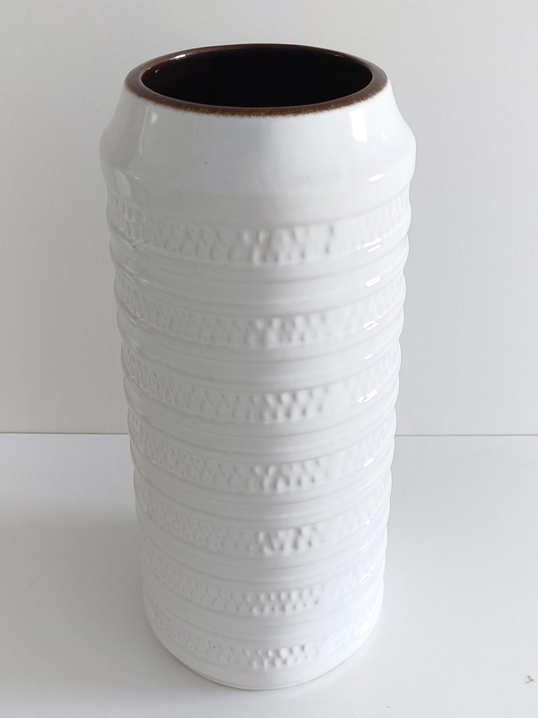 West German Carstens Tonnieshof White Glaze Ceramic Vintage Vase, 1960s 2