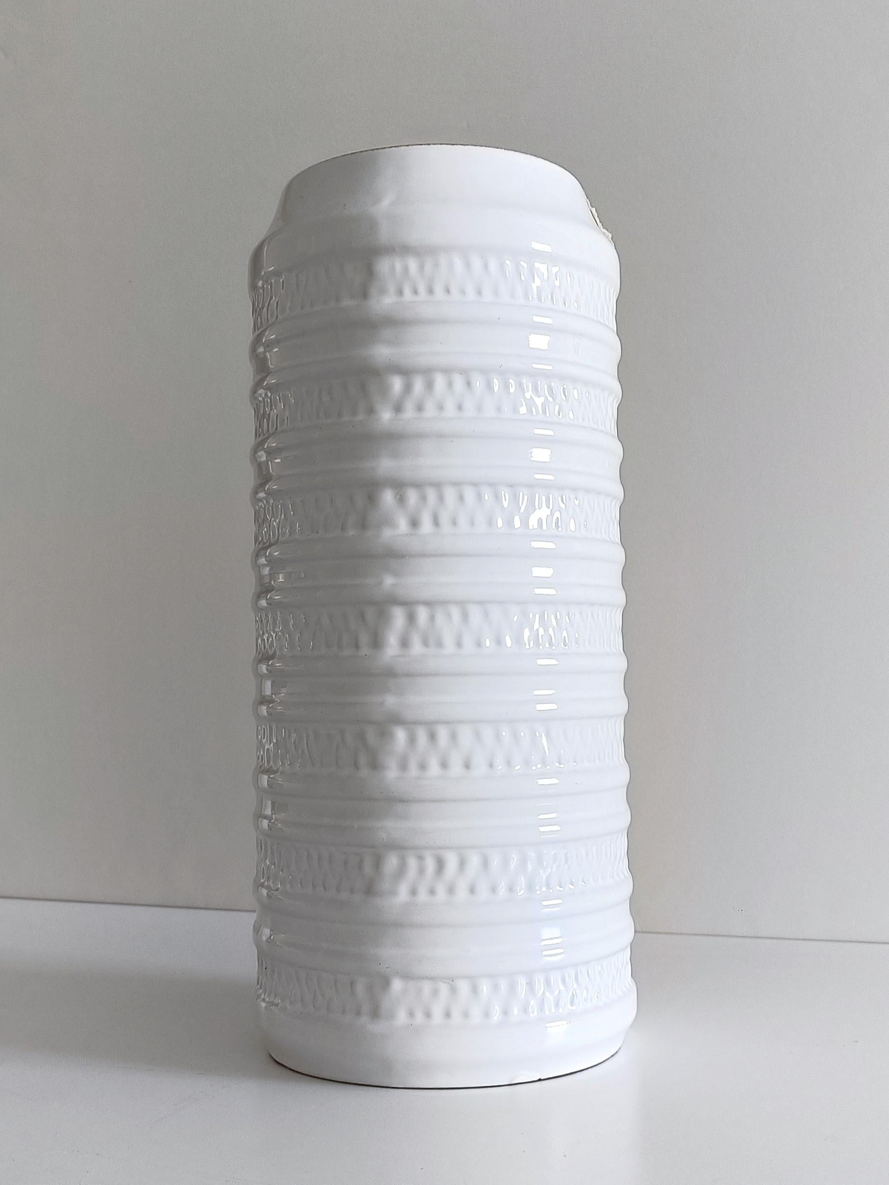 West German Carstens Tonnieshof White Glaze Ceramic Vintage Vase, 1960s 3