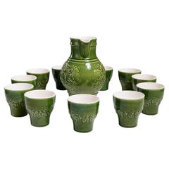 Service à café en céramique ouest-allemand, finition émaillée, style vintage, années 1970