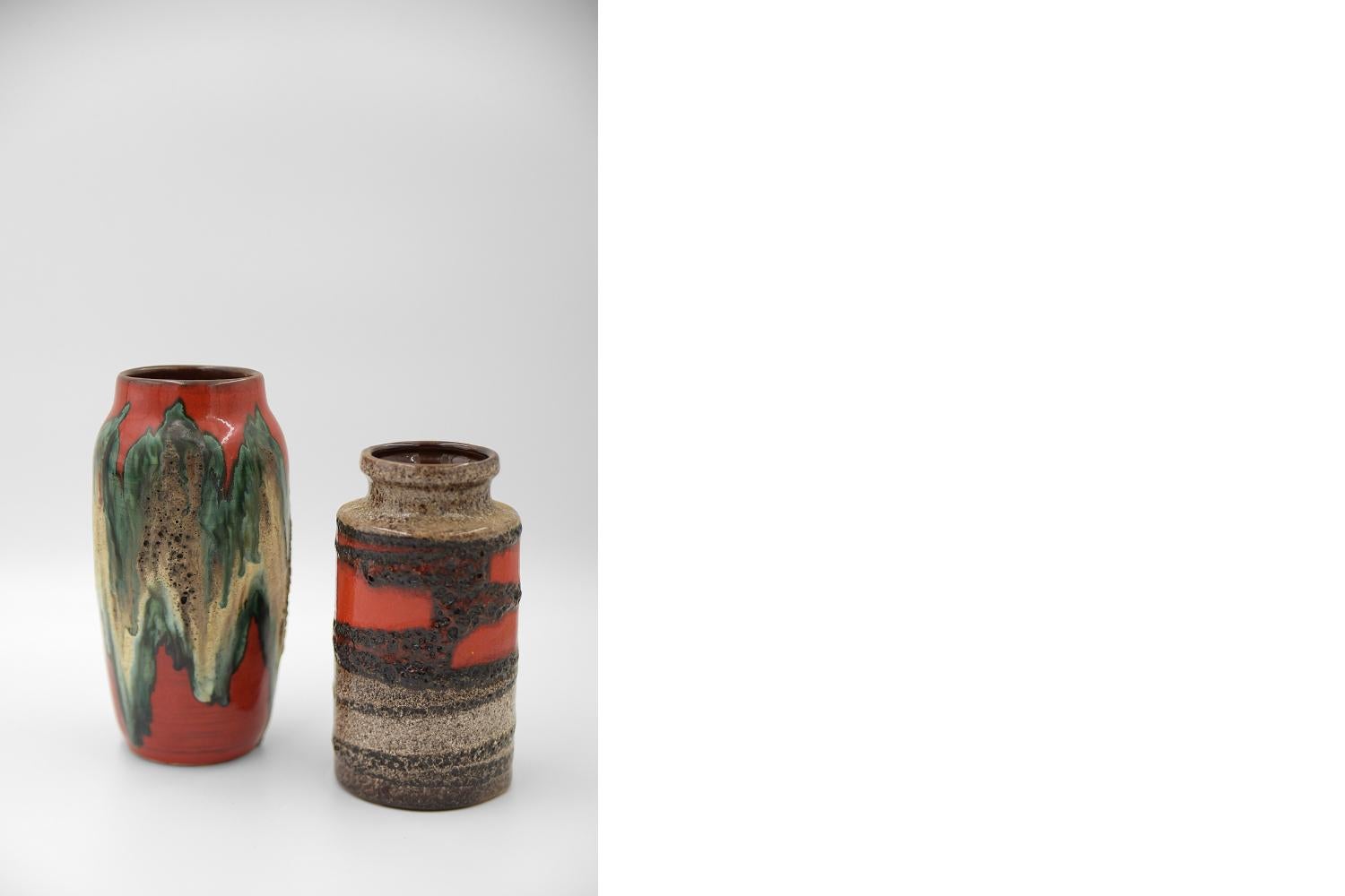 Vintage Original West-German Ceramic Fat Lava 203/18 Vase from Scheurich, 1970s For Sale 2