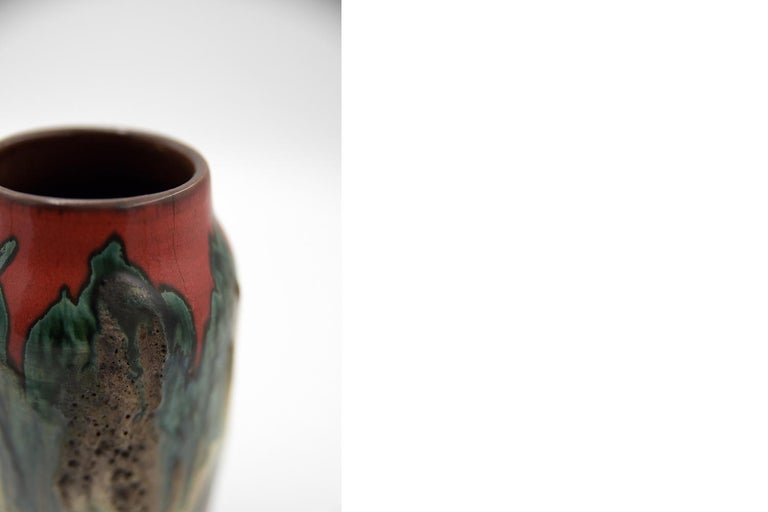 Mid-20th Century Vintage Original West-German Ceramic Fat Lava 242-22 Vase from Scheurich, 1960s For Sale