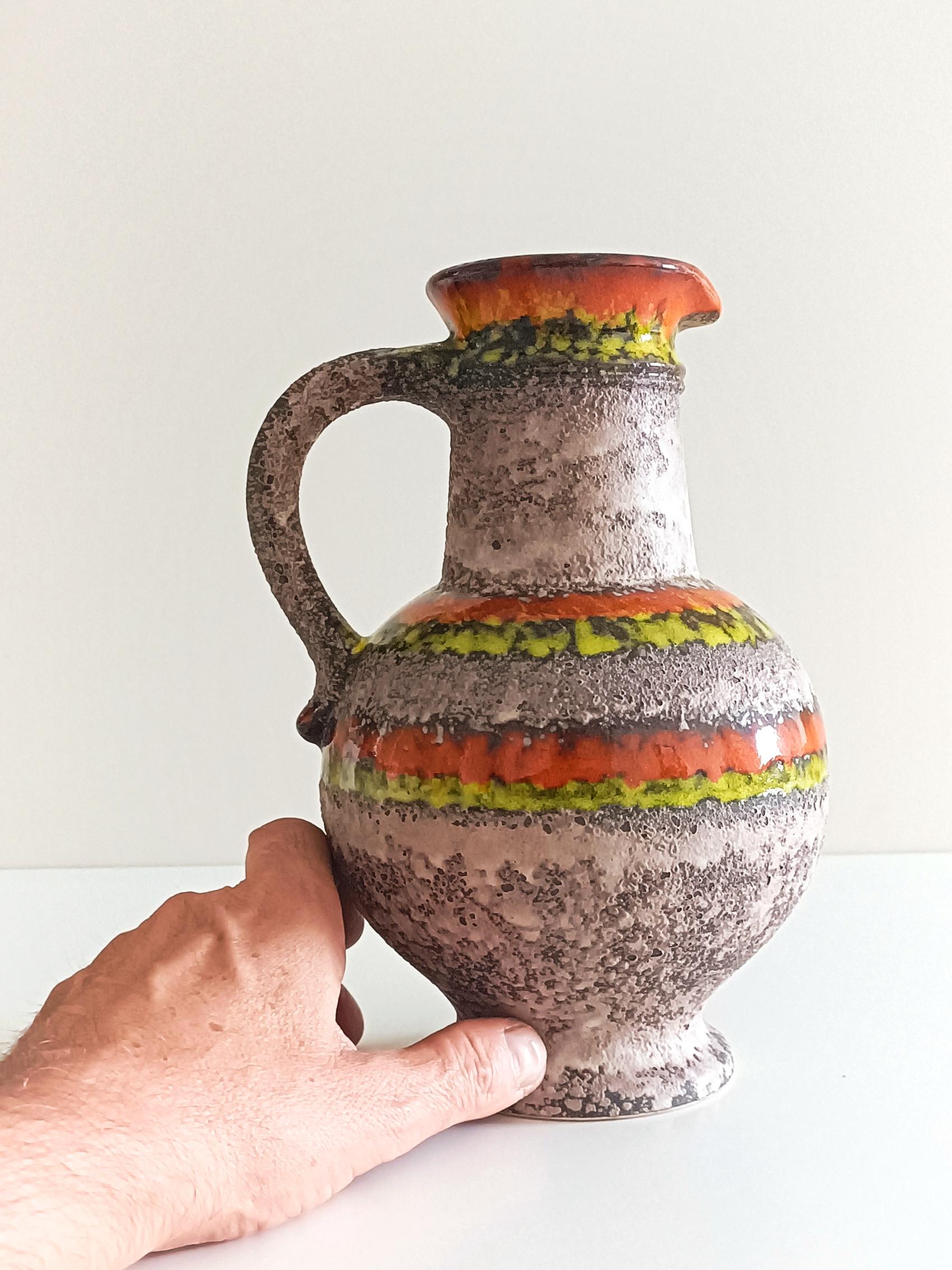 Mid Century West German Ceramic Pitcher by Heinz Hommerich for Übelacker, 1960s For Sale 5