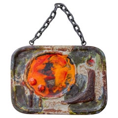 West German Ceramic Wall Plaque, Fat Lava Style, 1970s