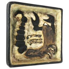 West German Ceramic Wall Plate "Scorpion" Object by Helmut Schäffenacker, 1960s