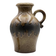 West German Fat Lava Ceramic Jug, Brown Reactive Glaze, 490-42 West German Fat Lava Ceramic Jug, Brown Reactive Glaze, 490-42