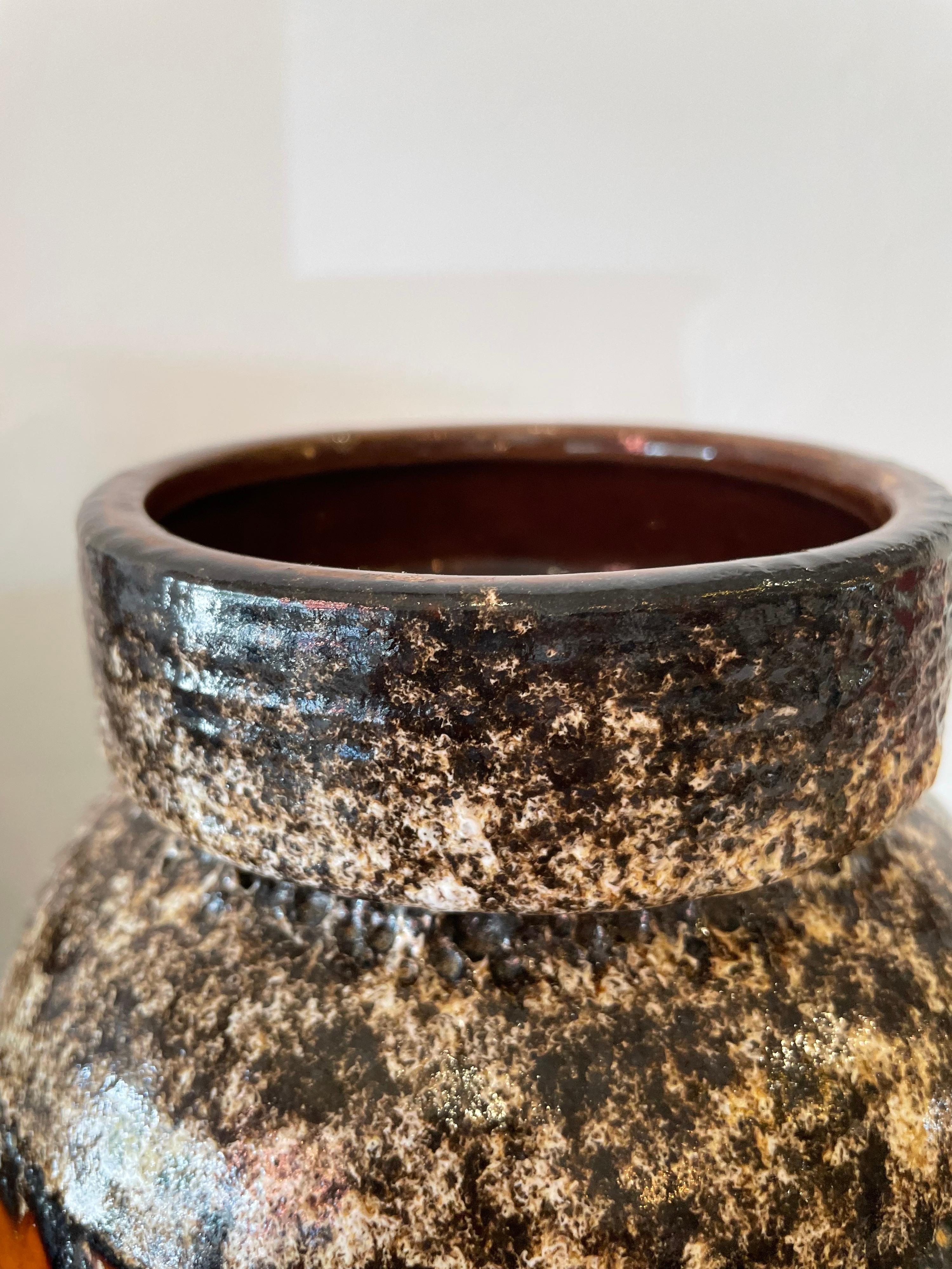 West German Fat Lava Glazed Pottery Vase 2