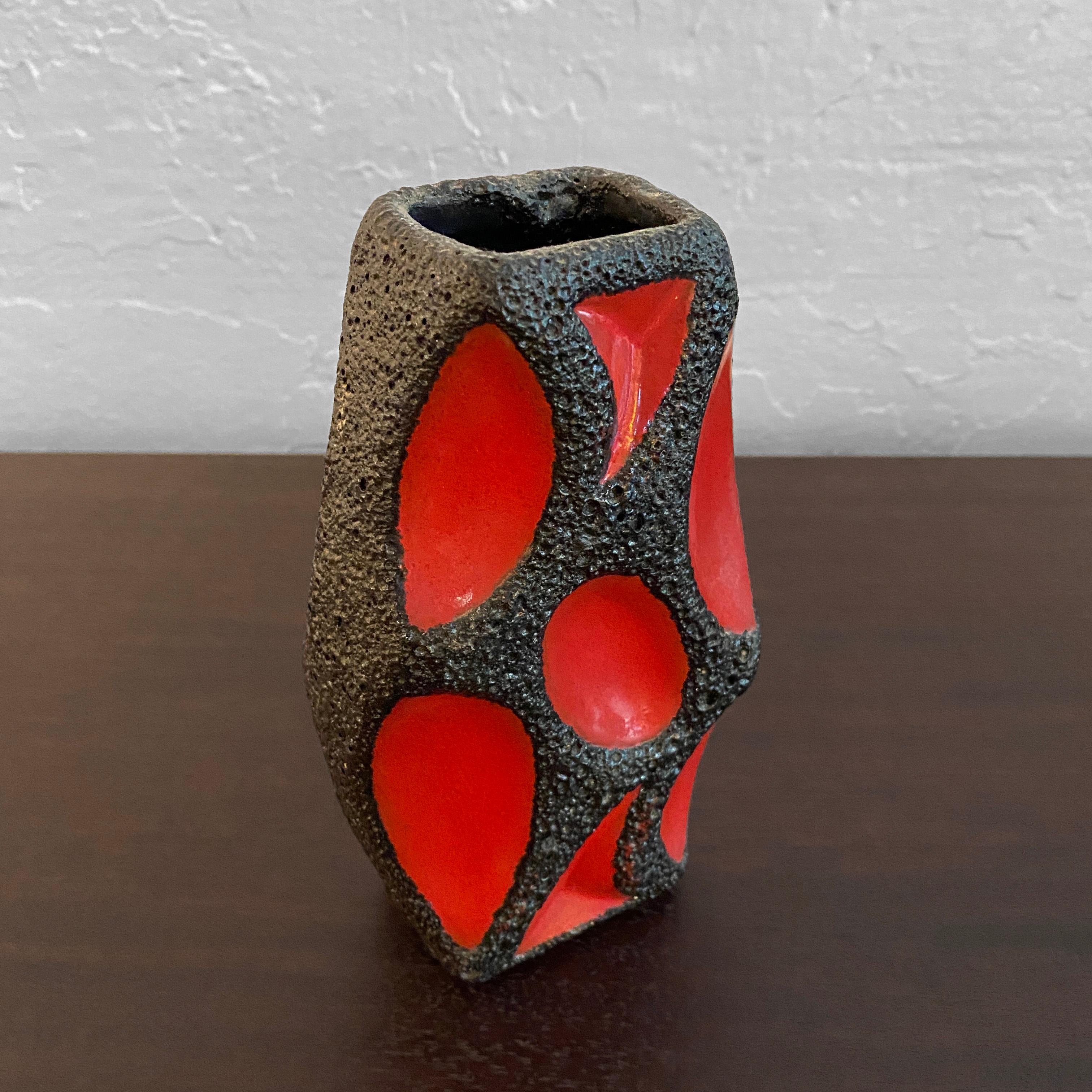 20th Century West German Fat Lava Guitar Vase by Roth Keramik For Sale