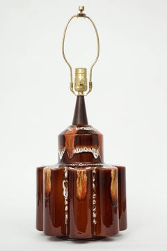 West German Fluted Ceramic Lamps