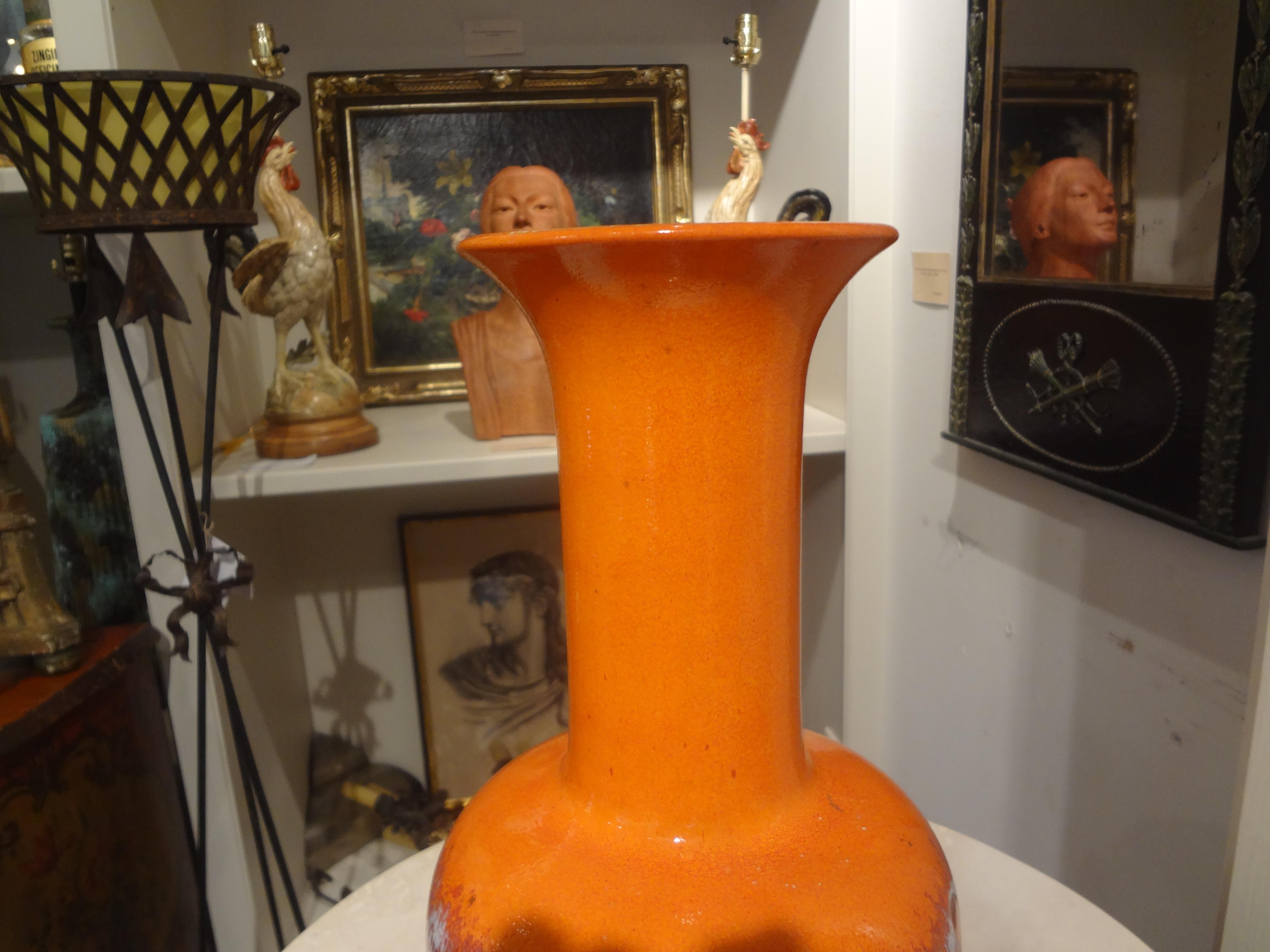 Mid-Century Modern West German Glazed Ceramic Vase by Jasba For Sale