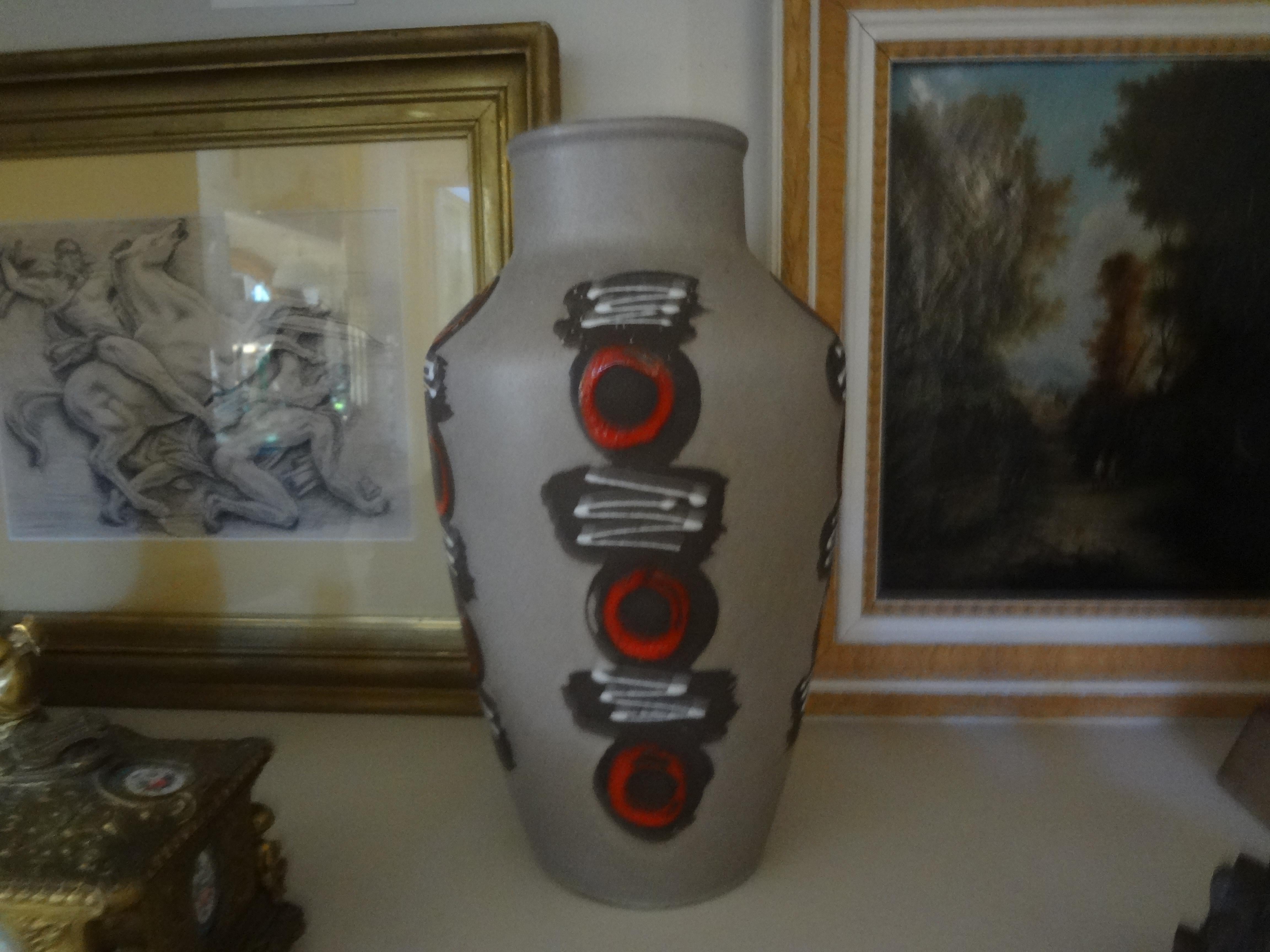 West German Glazed Pottery Vase In Good Condition For Sale In Houston, TX