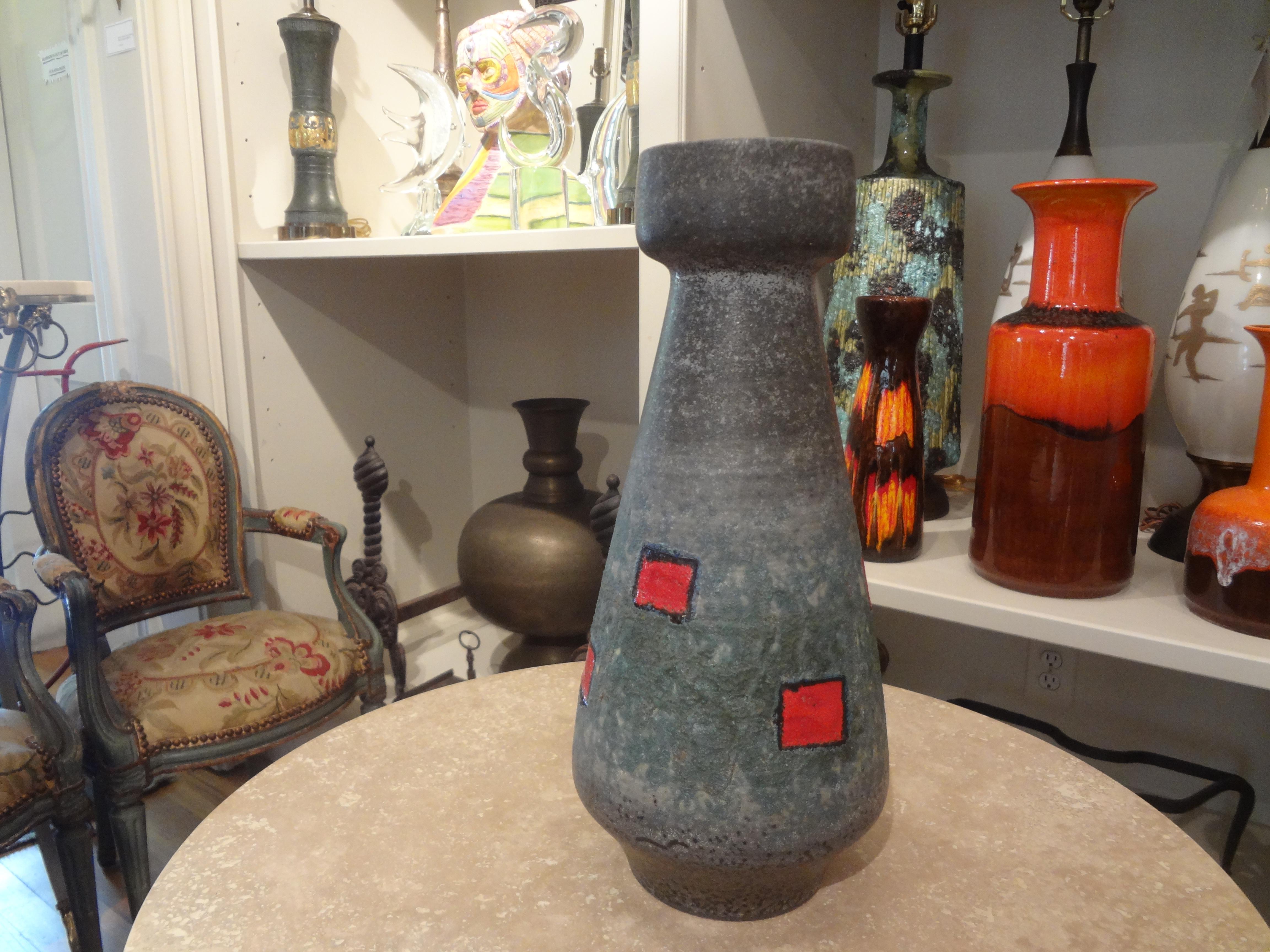 Mid-20th Century West German Glazed Pottery Vase For Sale