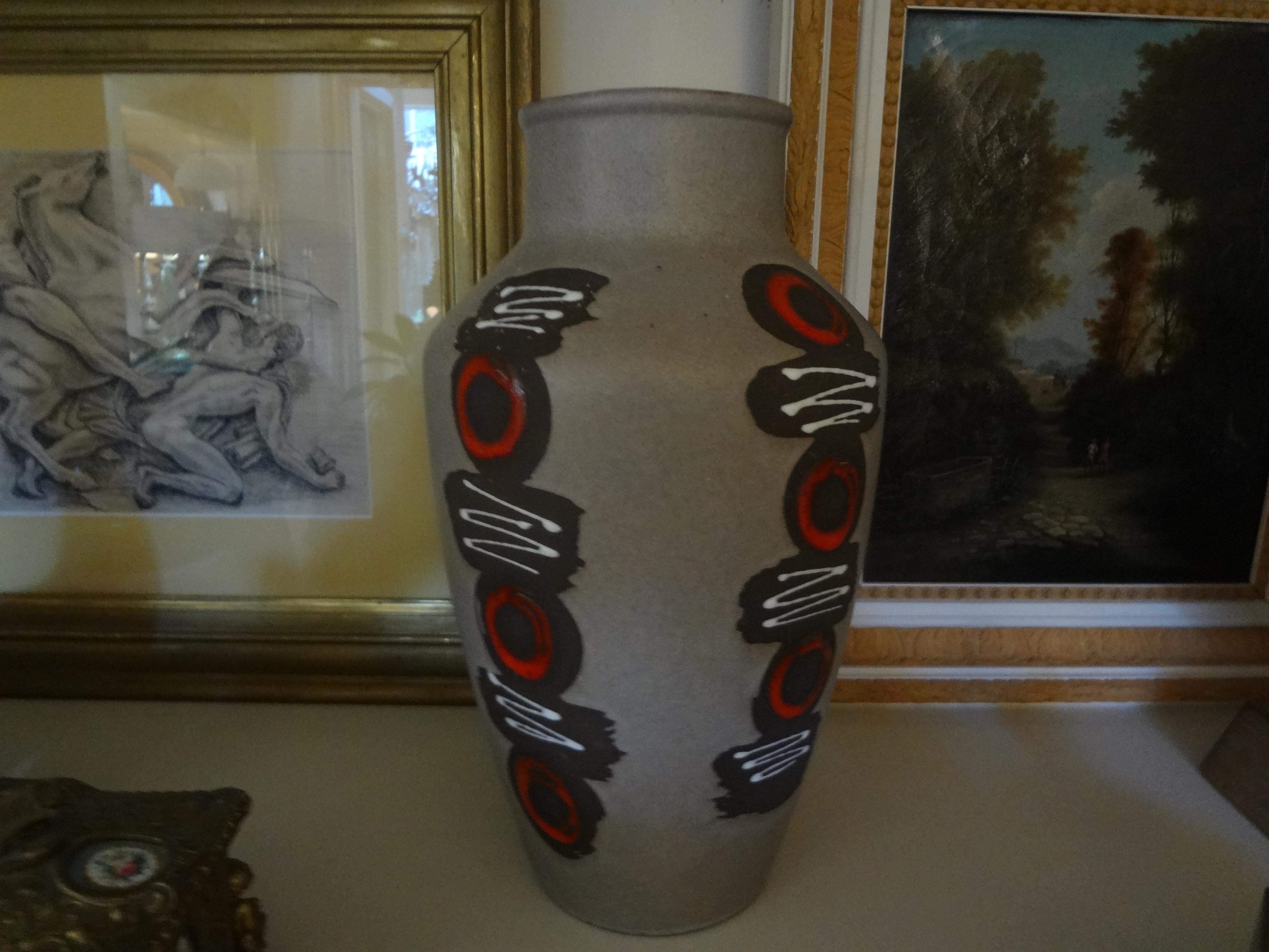 West German Glazed Pottery Vase For Sale 4