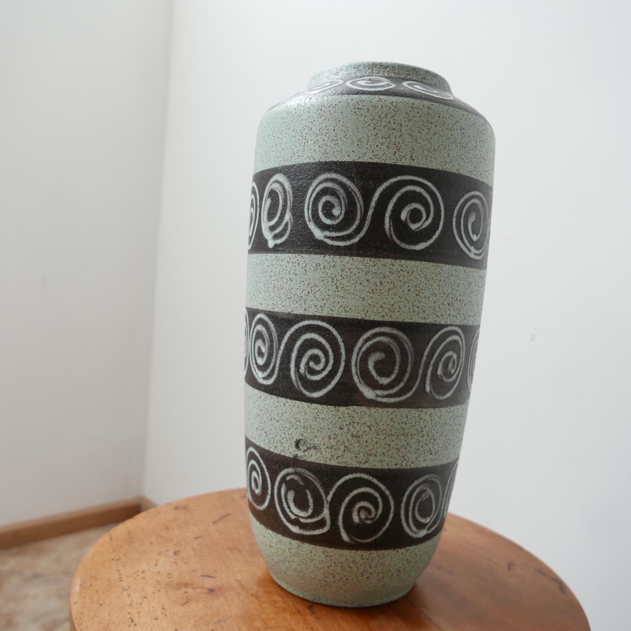 West German Green Ceramic Mid-Century Vase For Sale 2