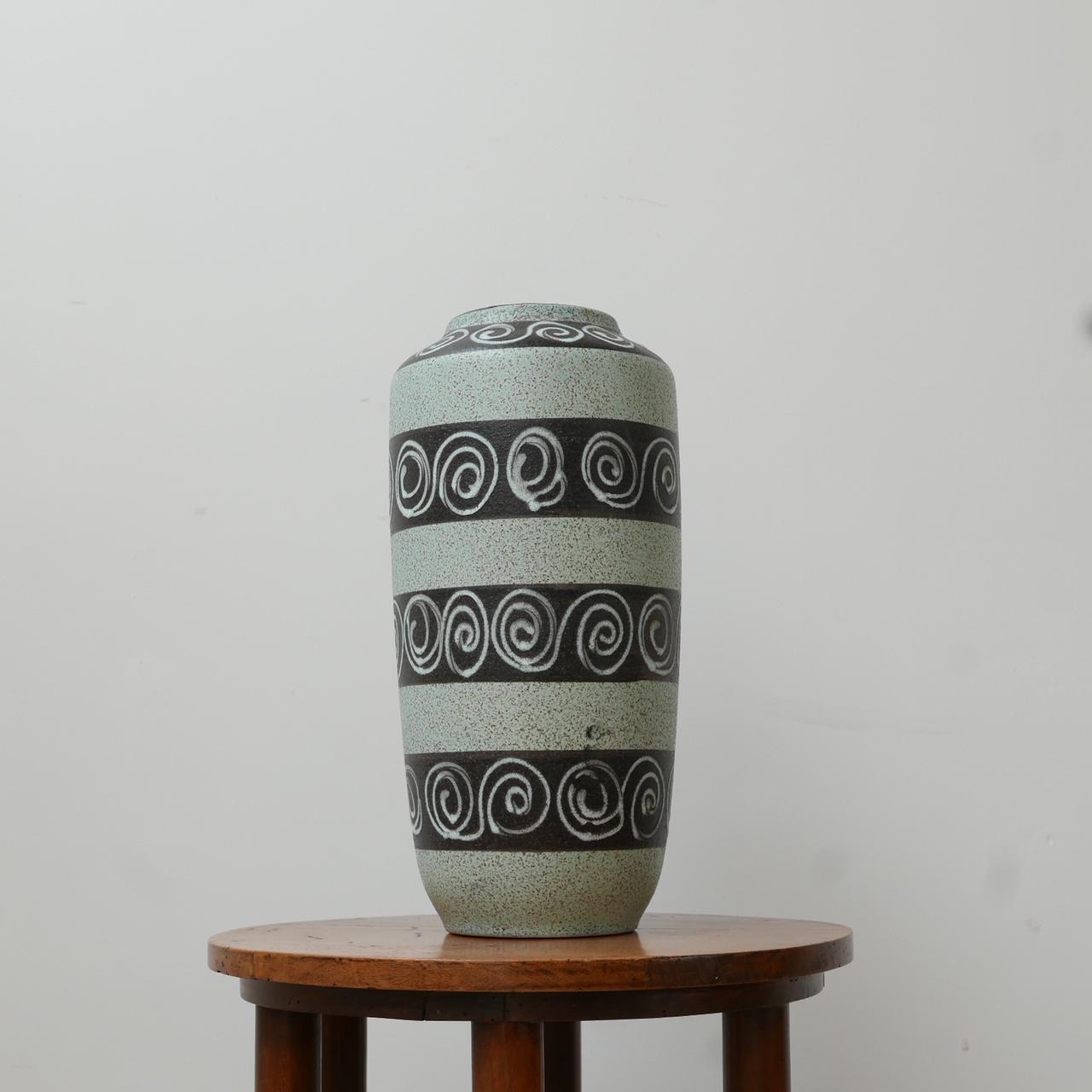 West German Green Ceramic Mid-Century Vase For Sale 5