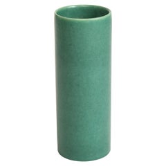 Vintage West German Green Cylindrical Ceramic Vessel