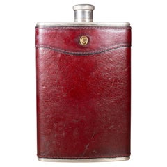 Vintage West German Leather Hip Flask for Saks Fifth Avenue c.1960