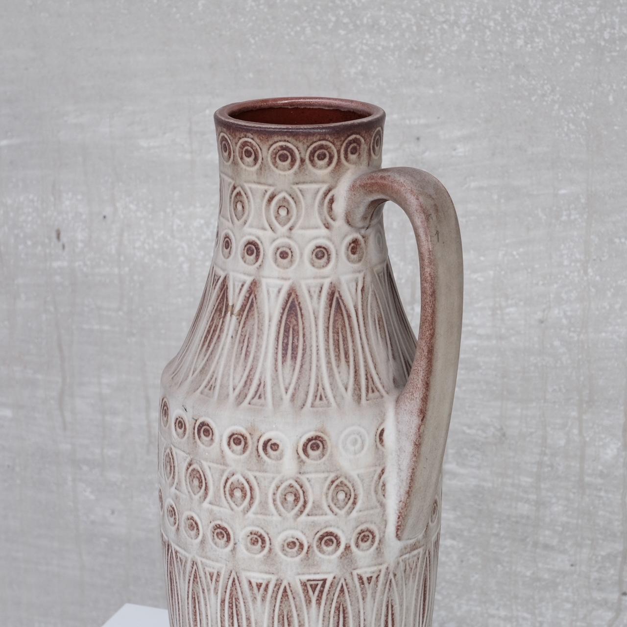 Mid-Century Modern West German Mid-Century Pottery Vase For Sale