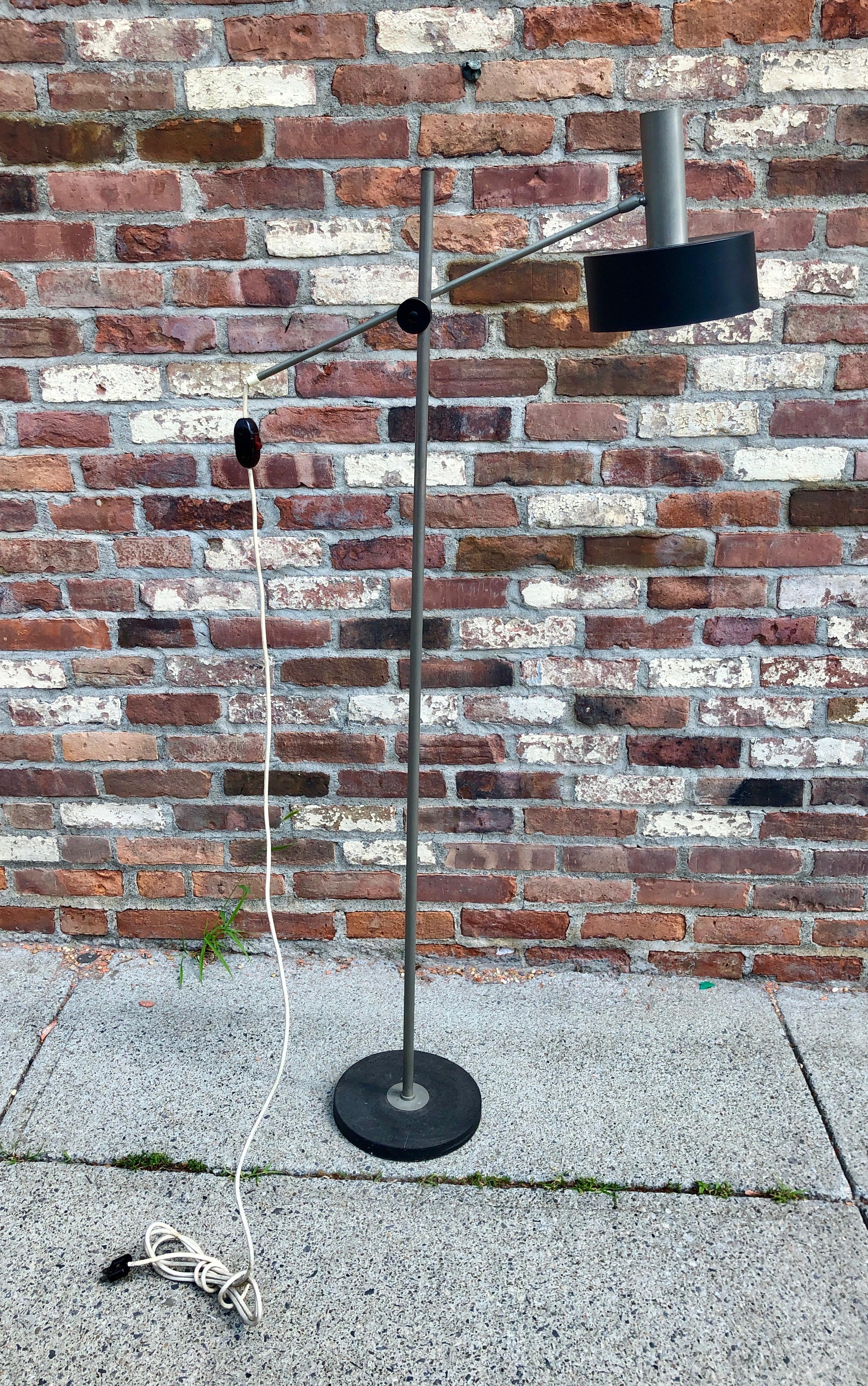 Brushed West German Modernist Floor Lamp For Sale