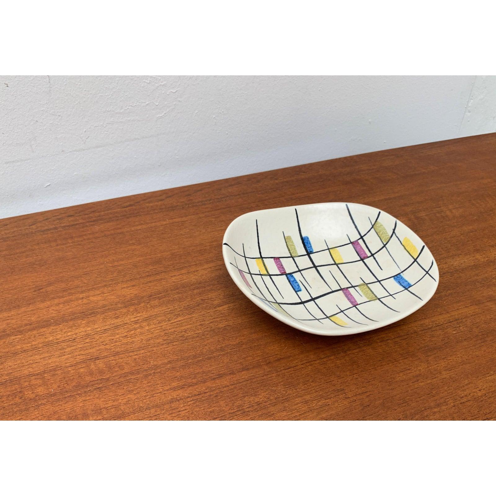 Mid-Century Modern West German Mosaic Pottery Bowl, 1960s For Sale