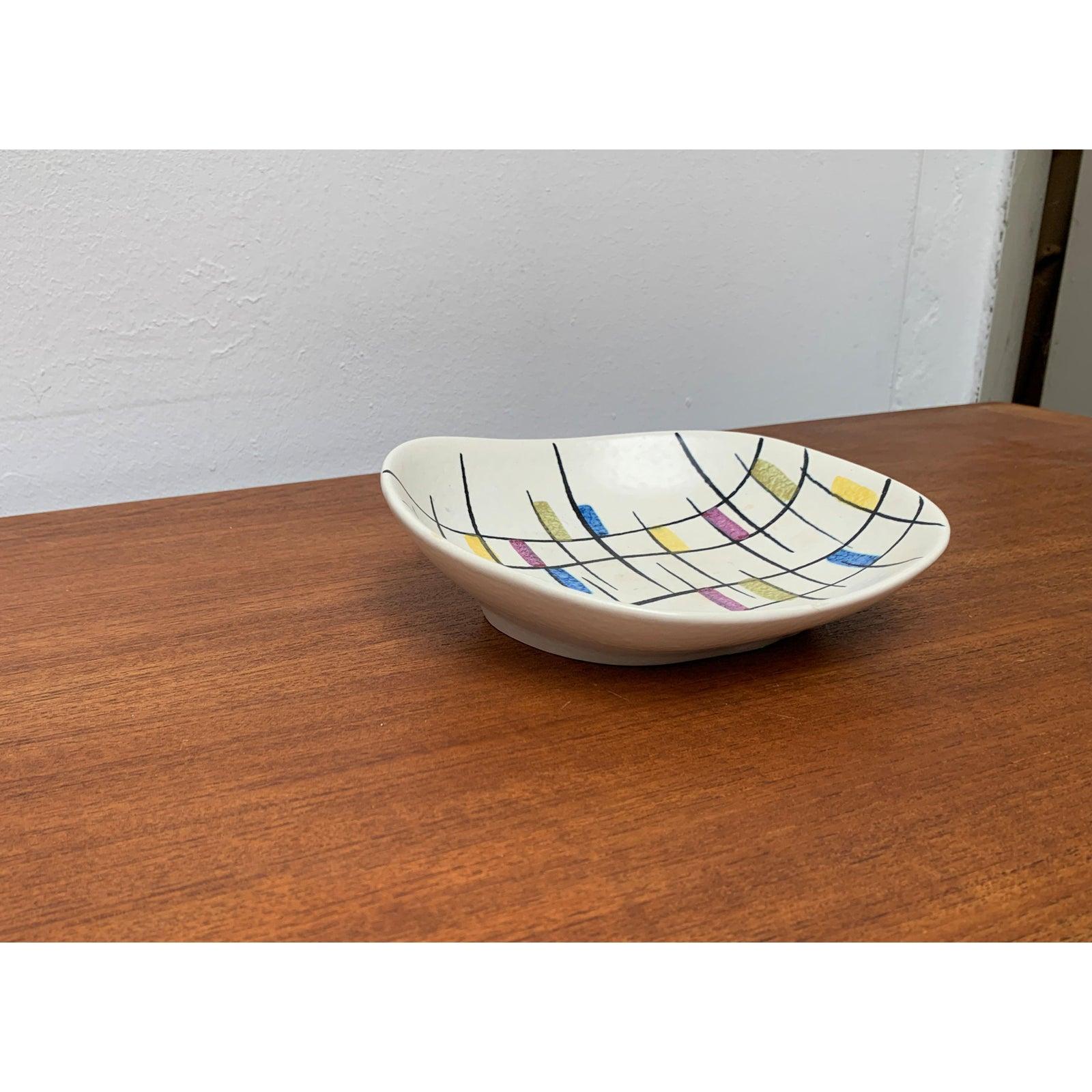 West German Mosaic Pottery Bowl, 1960s For Sale 1