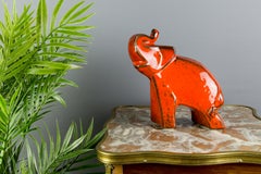 West German Pottery Red Glazed Ceramic Elephant Figurine by Bay Keramik, 1960s